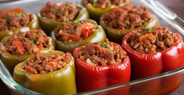 Chicken Mince Stuffed Bell Peppers