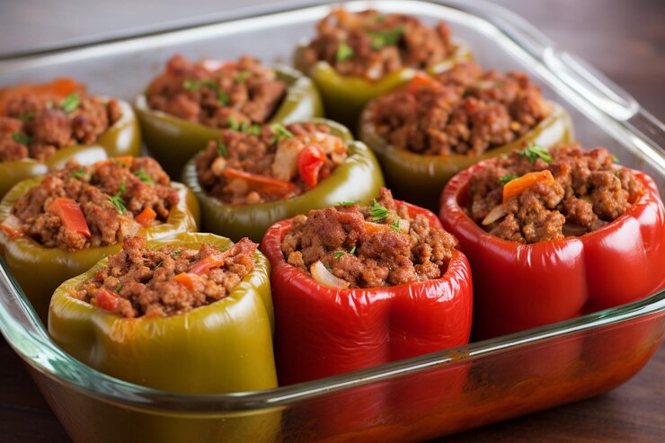 Chicken Mince Stuffed Bell Peppers