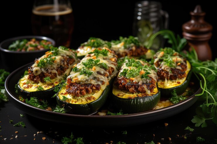 Lamb and Feta Stuffed Zucchini recipe