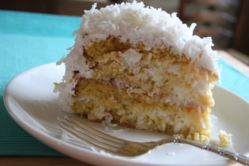 Sour cream coconut cake