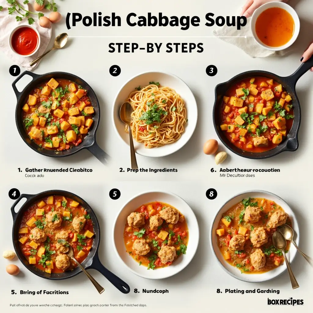 Polish cabbage soup with pork ribs