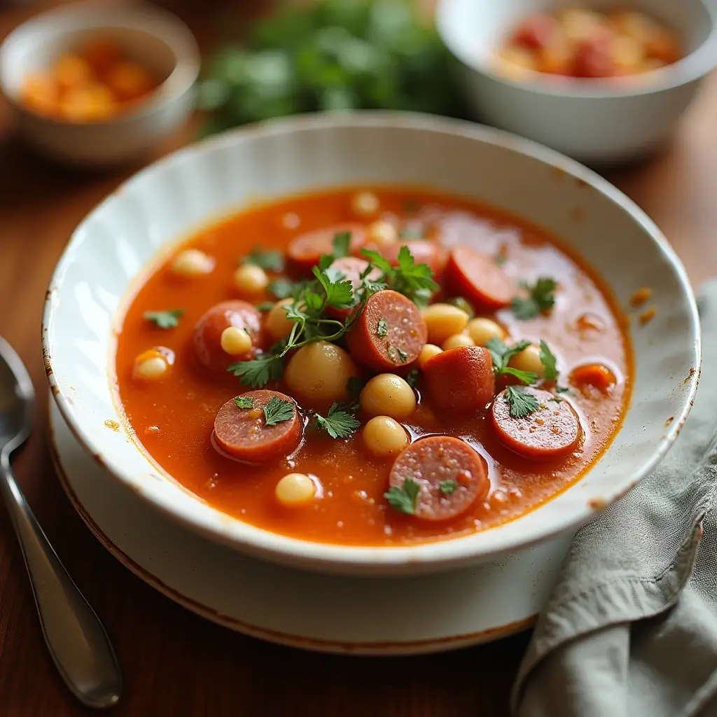 Simple kielbasa bean soup