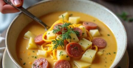 cheesy potato kielbasa soup crockpot